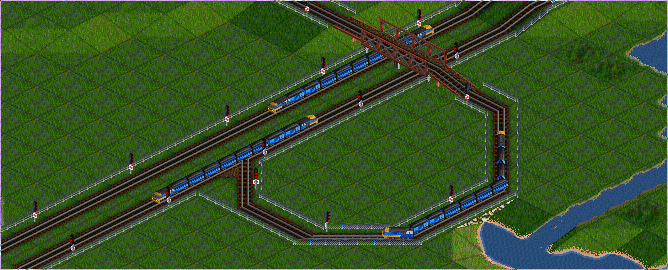 Screenshot from someone's multiplayer session in OpenTTD