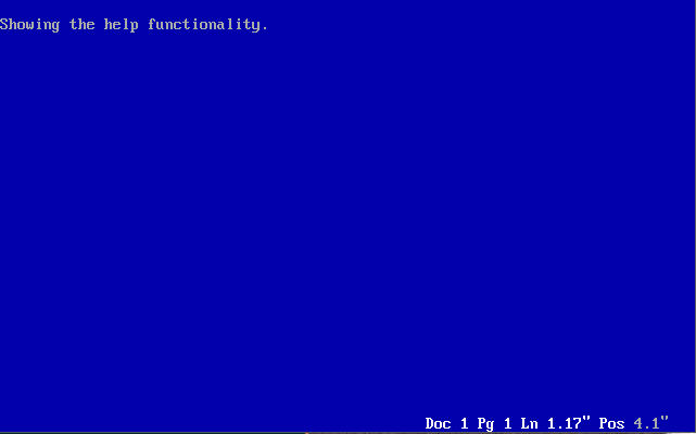 WordPerfect help menu displayed